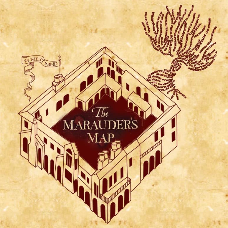Our house as the Hogwarts castle in the Marauder's map