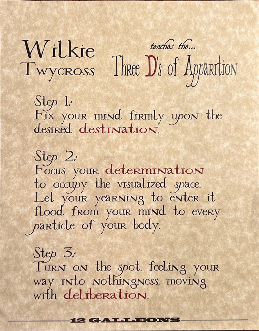 Wilkie Twycross's flyer for teaching the three D's of Apparition