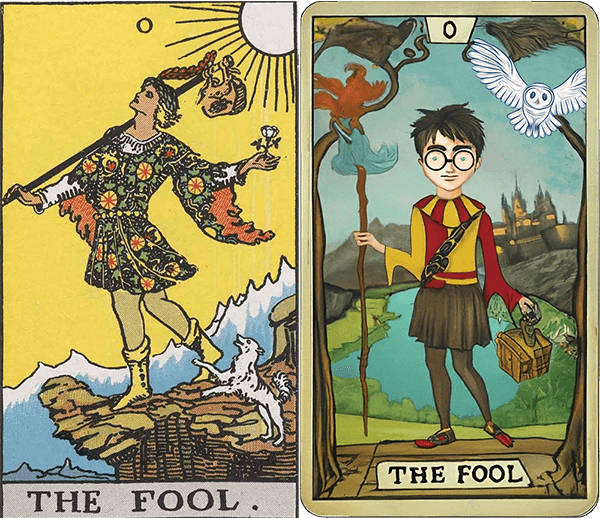 Harry Potter and Dumbledore as the Fool and the Magician