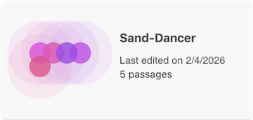 5 colored bubbles for the 5 passages, the overlay is a dark purple as it is the largest